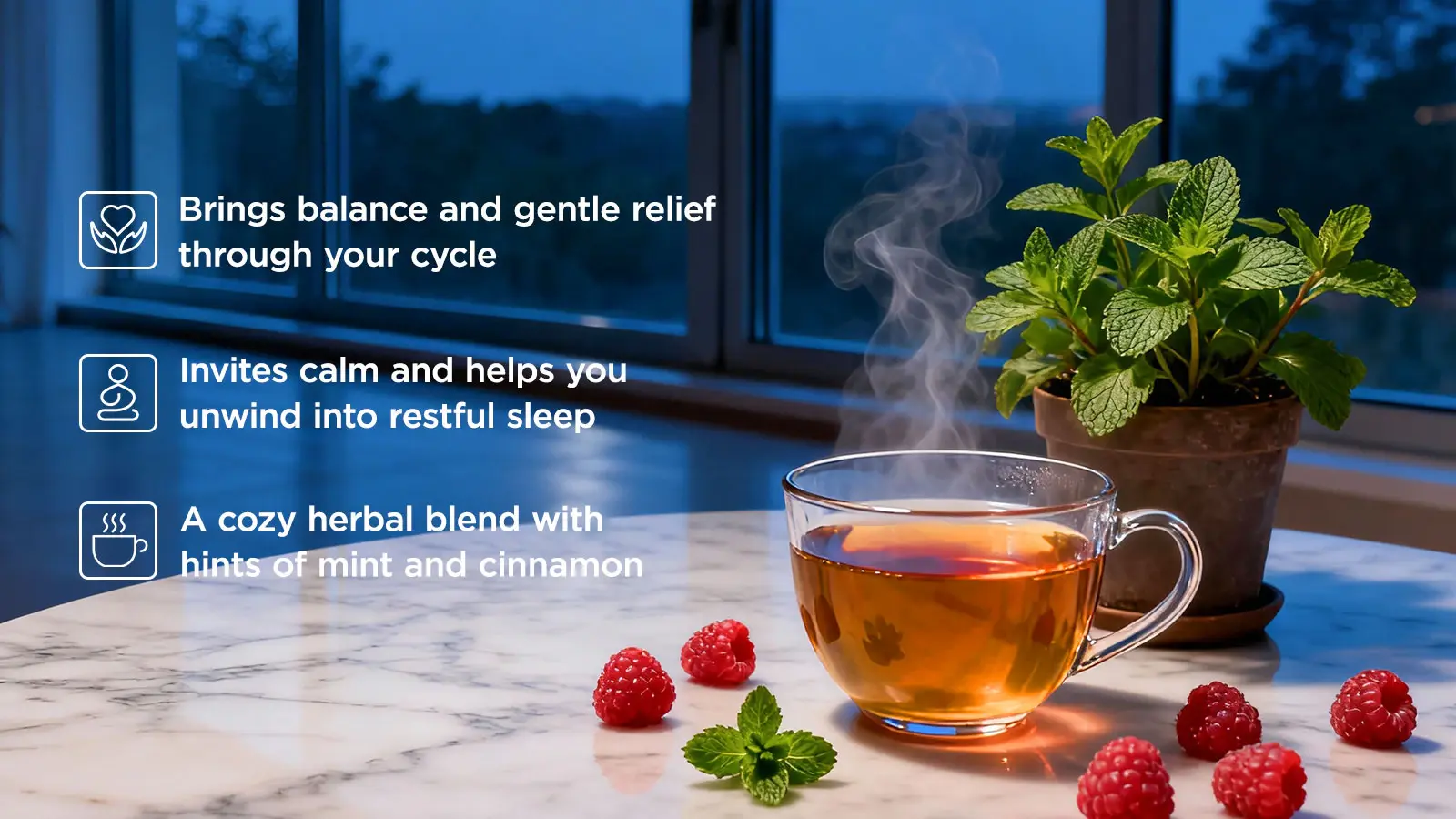 Brings balance and gentle reliefthrough your cycle Brings balance and gentle reliefthrough your cycle