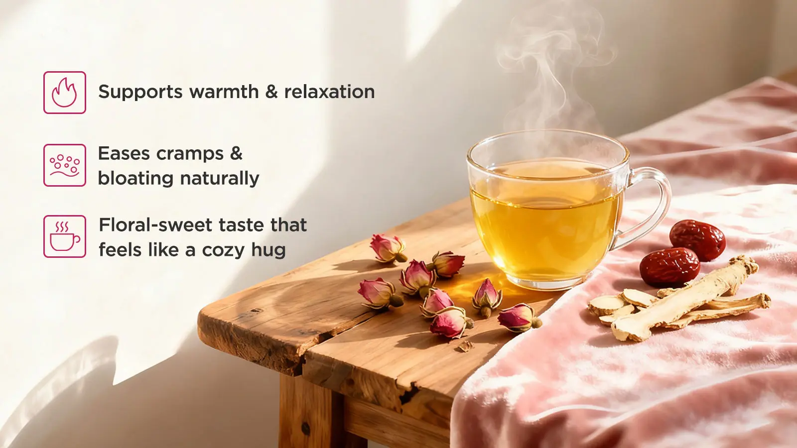 Eases cramps &bloating naturally