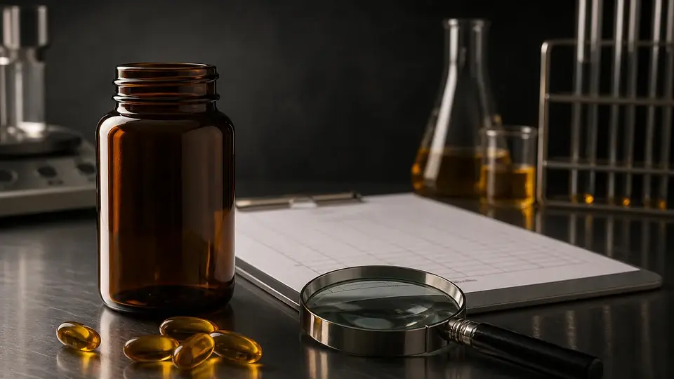 Softgel label and batch testing scene