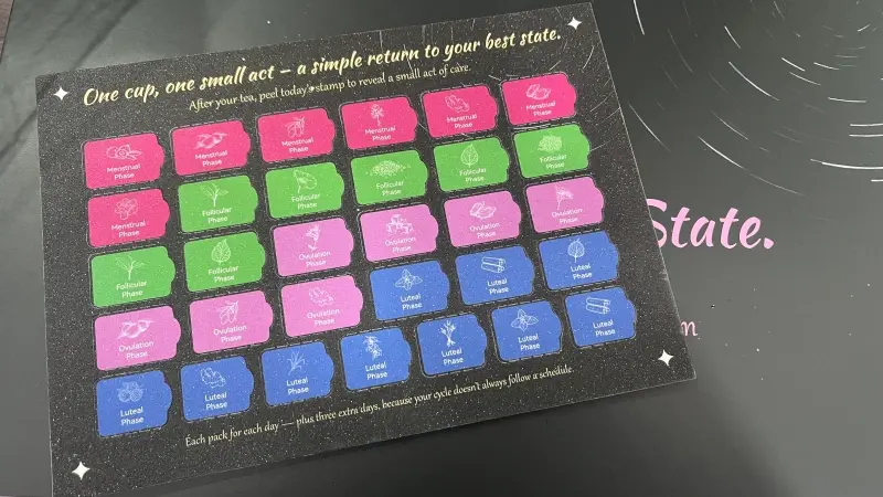 Laicuherb cycle tea set's check-in calendar