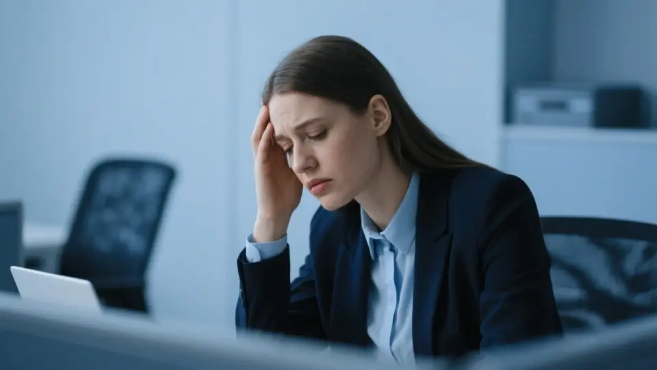 A woman experienced eye dryness due to prolonged use of the computer