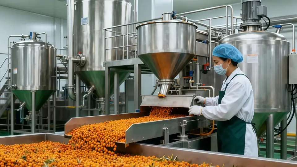 The process of extracting oil from sea buckthorn fruits