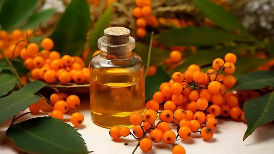 Orange-red oil droplets being mixed into a clear base Orange-red oil droplets being mixed into a clear base