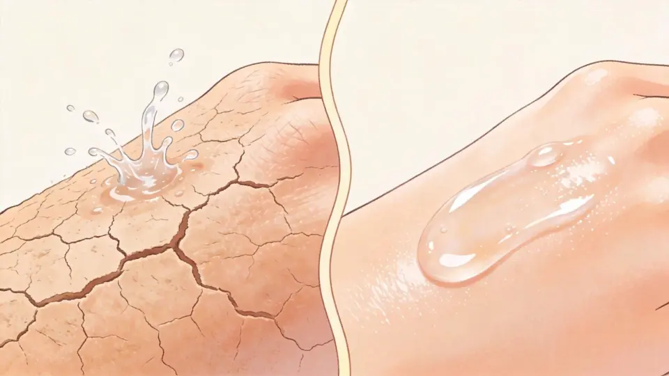 Compare the damaged skin with the healthy, sealed skin Compare the damaged skin with the healthy, sealed skin