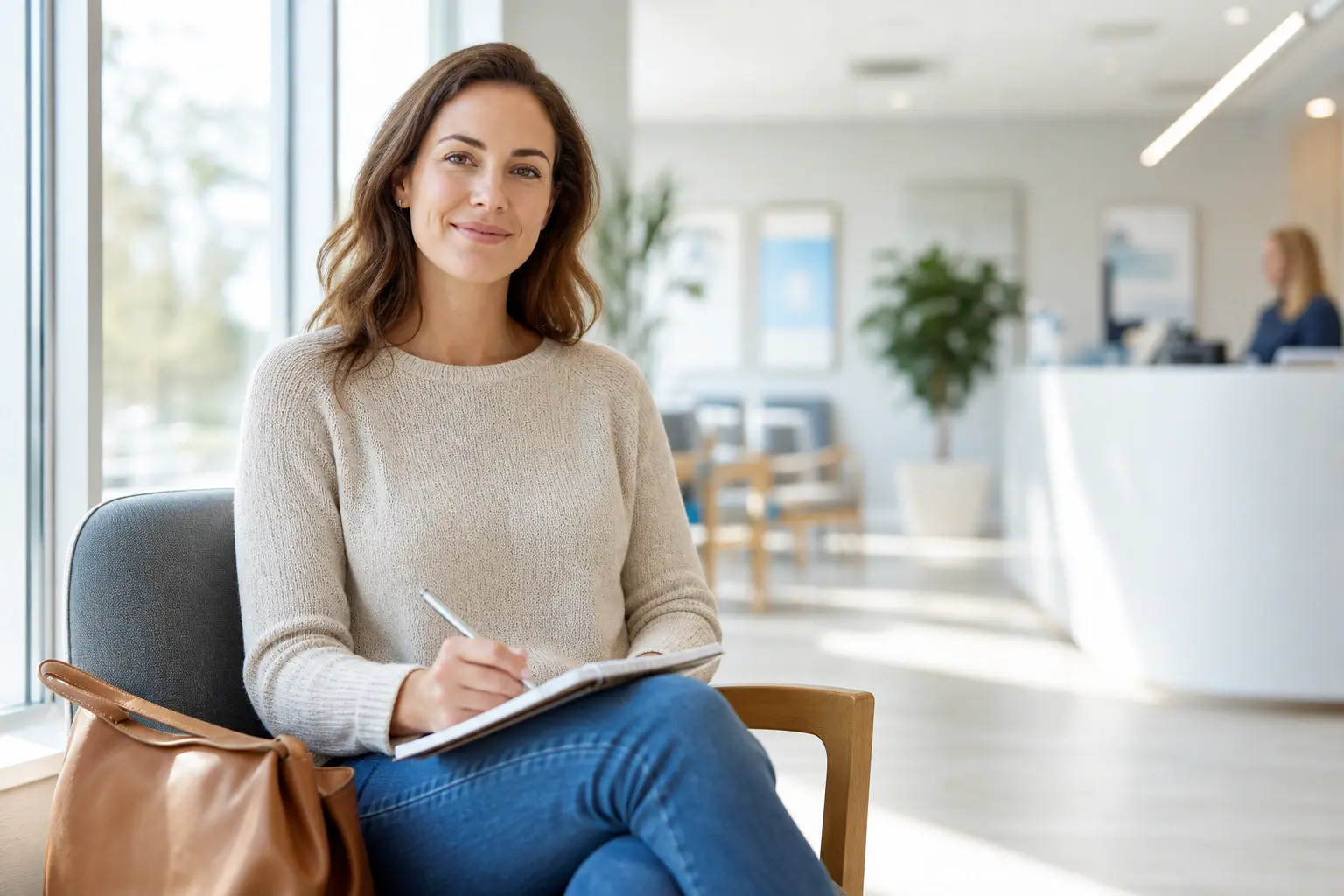 Woman preparing for healthcare consultation about intimate dryness