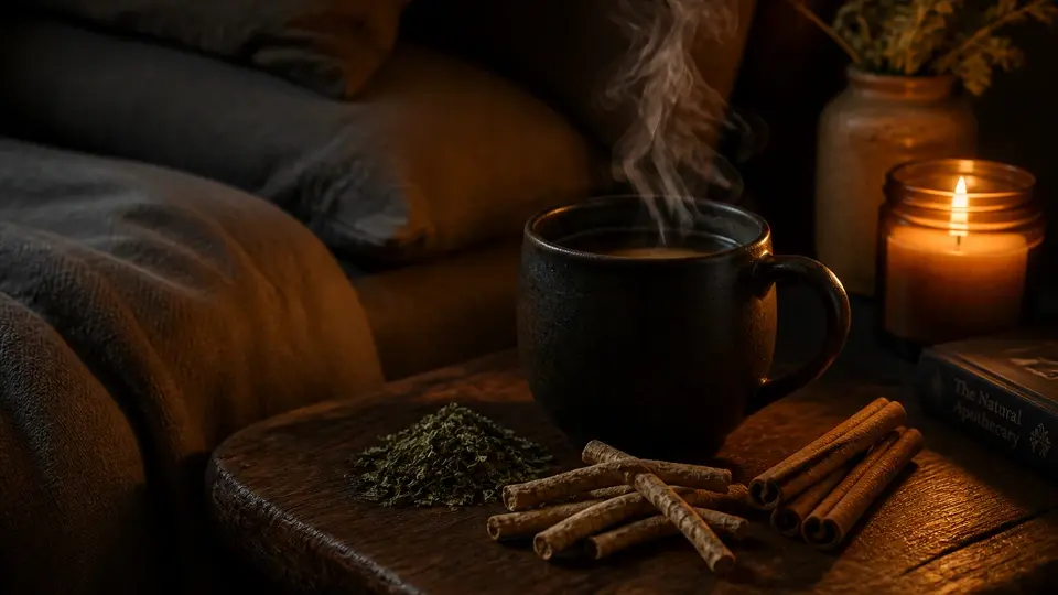 laicuherb rest calm sleep tea luteal phase bedside ashwagandha cinnamon