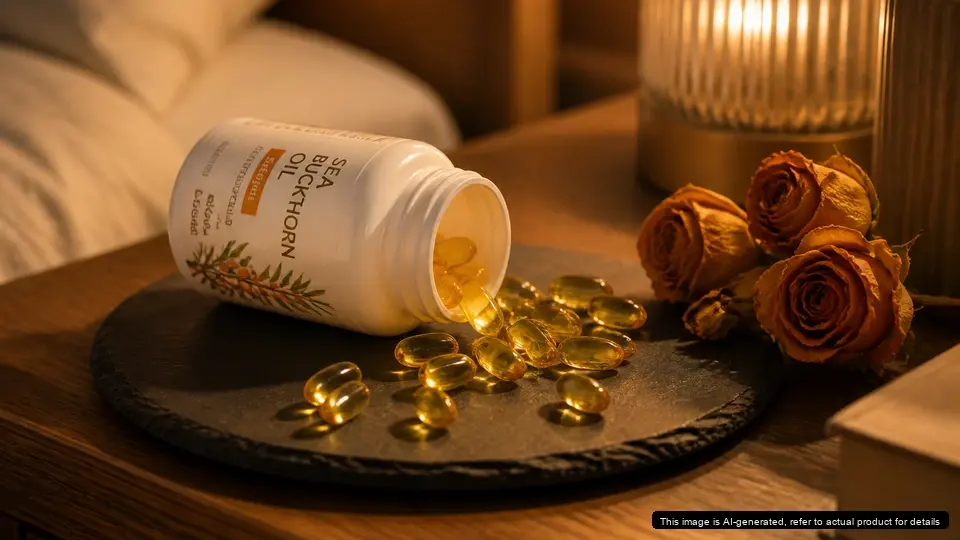 Laicuherb Omega 7 Sea Buckthorn Capsules for Mucosal Hydration and Dry Eye Support
